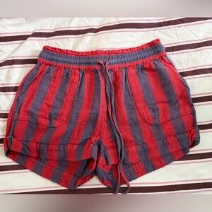 Urban Outfitters Red and Blue Striped Women Shorts